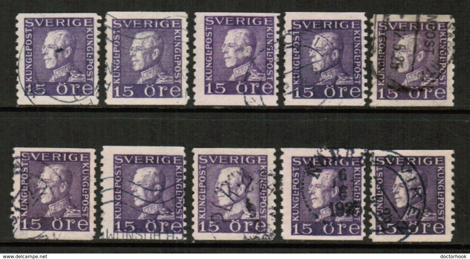 SWEDEN  Scott # 167 USED WHOLESALE LOT OF 10 (WH-286) - Mezclas (max 999 Sellos)