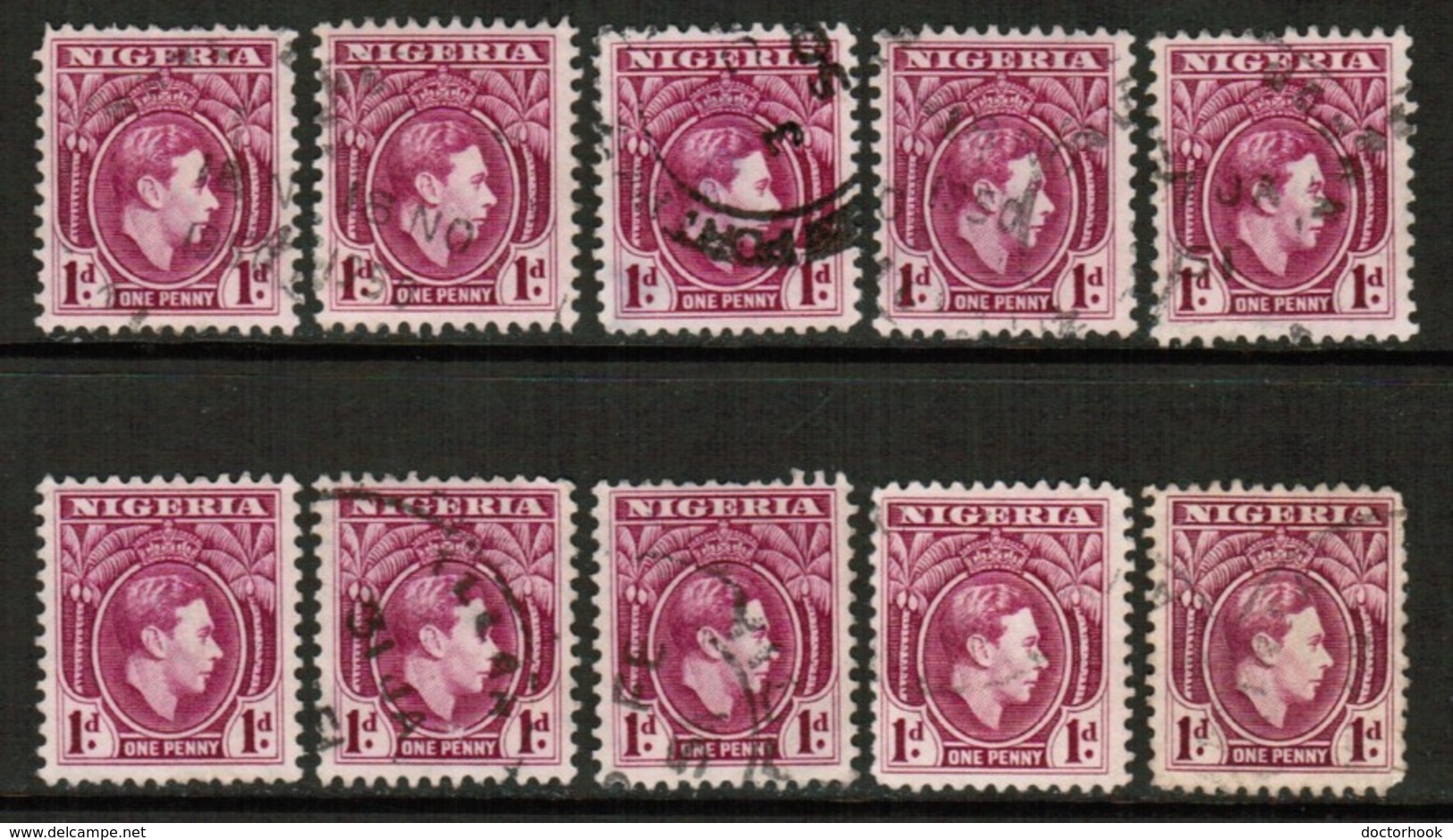 NIGERIA  Scott # 65 USED WHOLESALE LOT OF 10 (WH-287) - Lots & Kiloware (mixtures) - Max. 999 Stamps