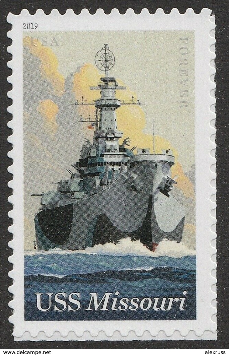 US SHIPS NAVY 2019 SCOTT #5392 USS MISSOURI BATTLESHIP 20 FOREVER STAMP,XF MNH** - Ganze Bögen