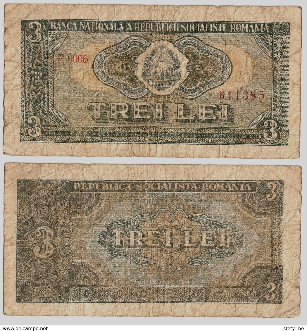 Banknote 3 Lei 1966 -Romania - Romania