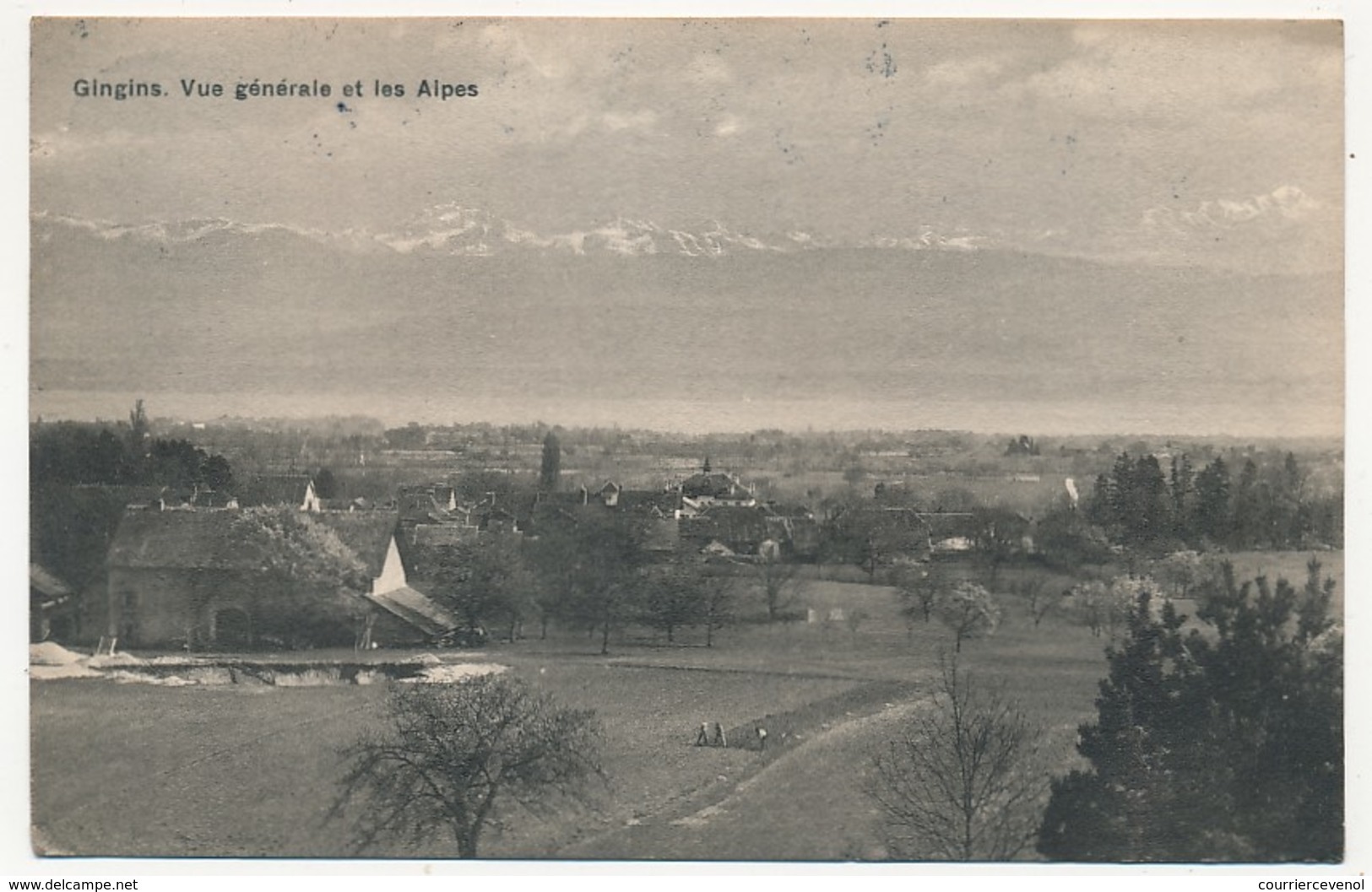 CPA - SUISSE - GINGINS (Canton De Vaud) - Vue Générale Et Les Alpes - Gingins