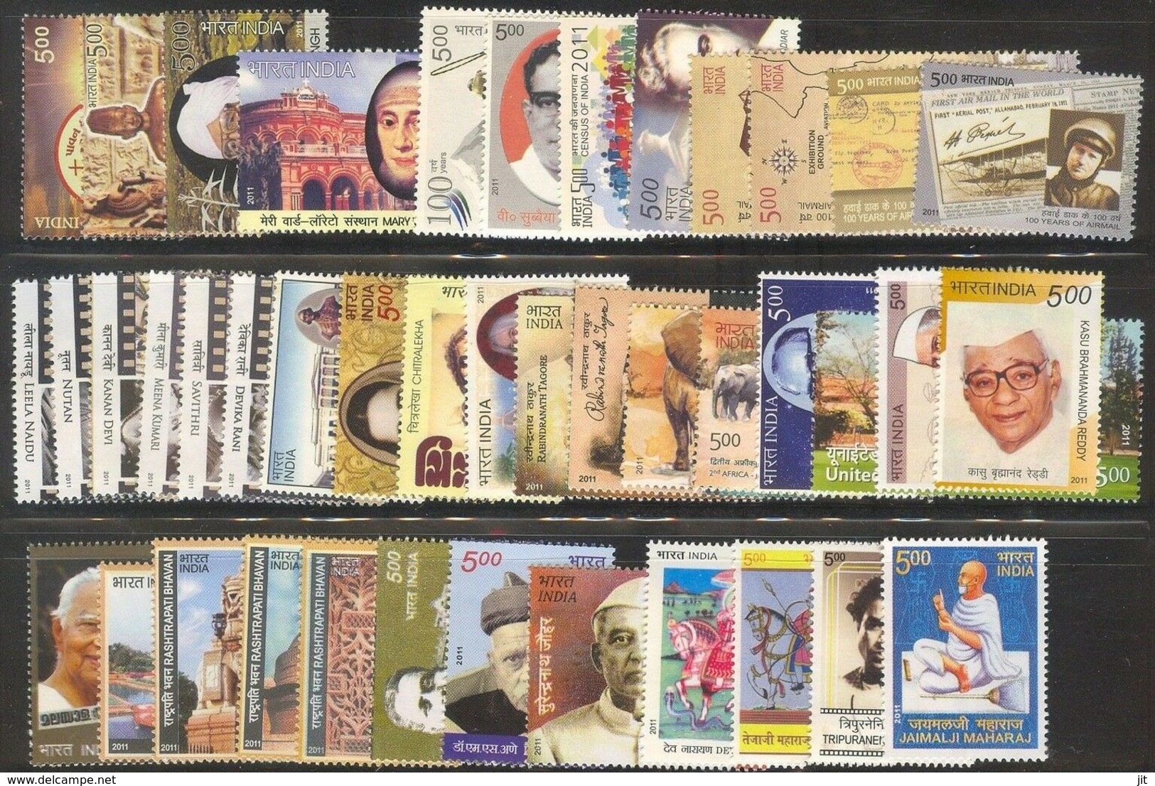 141.INDIA 2011 COMPLETE COMMEMORATIVE YEAR PACK , 61 DIFFERENT . MNH. - Unused Stamps