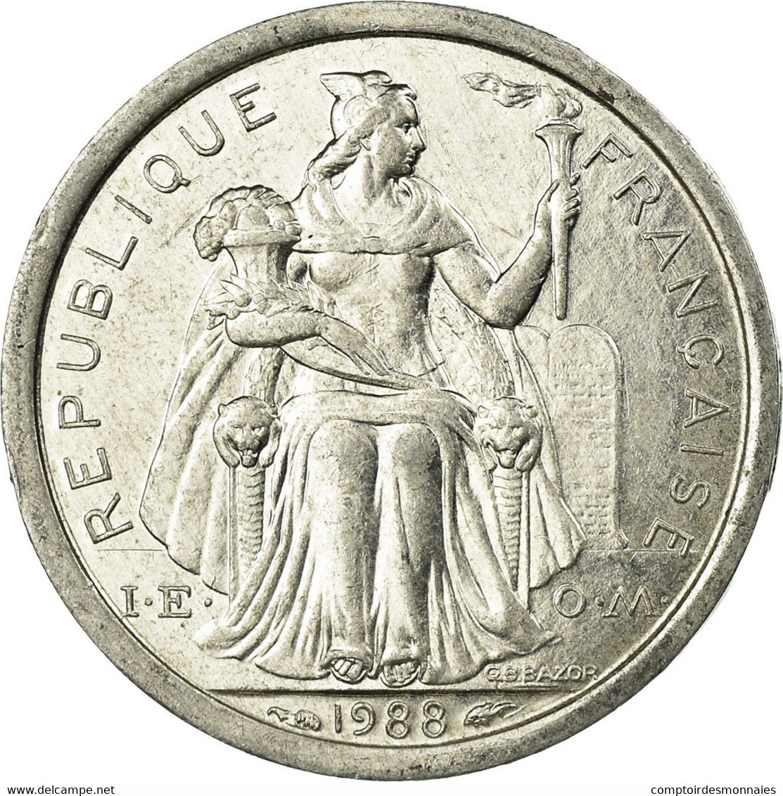 Monnaie, Nouvelle-Calédonie, Franc, 1988, Paris, TB, Aluminium, KM:10 - New Caledonia