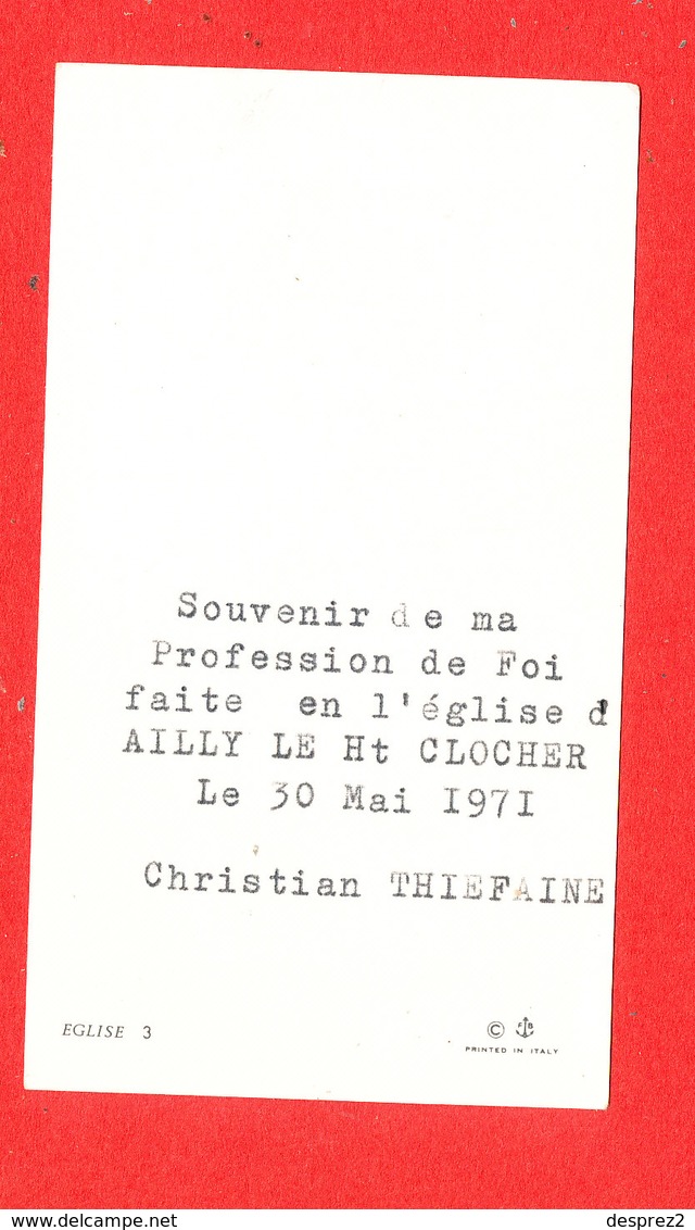 80 AILLY Le HAUT CLOCHER Carte Souvenir Profession De Foi Christian THIEFAINE 30/05/1971 - Ailly Le Haut Clocher