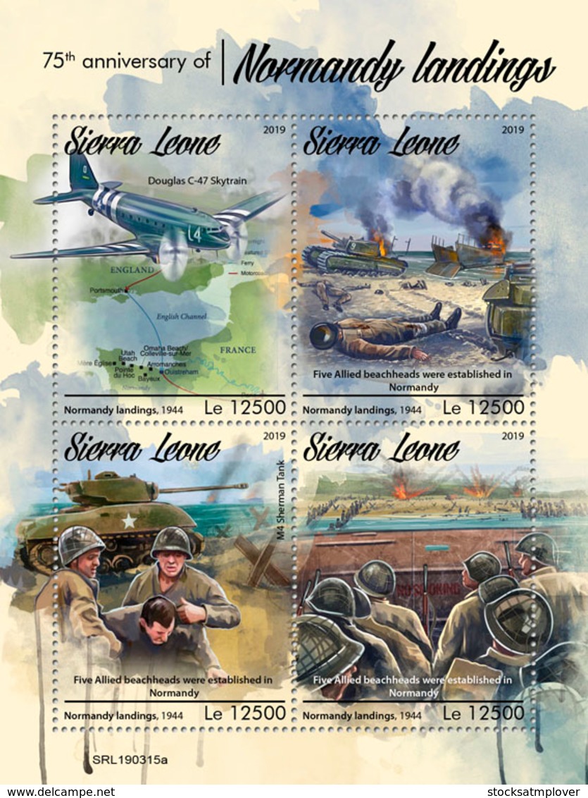 Sierra Leone 2019   Normandy Landings  World War II S201903 - Sierra Leone (1961-...)