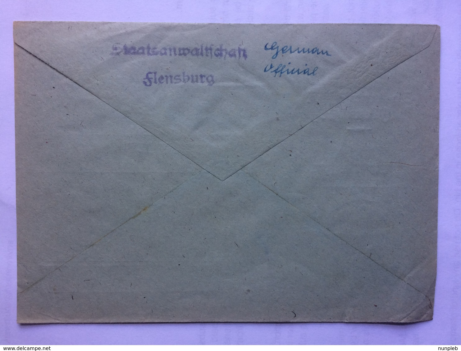 GERMANY 1945 Official Cover Staatsanwaltschaft Flensburg To Berlin With Gebuhr Bezahlt Postmark + Cachet To Rear - Lettres & Documents