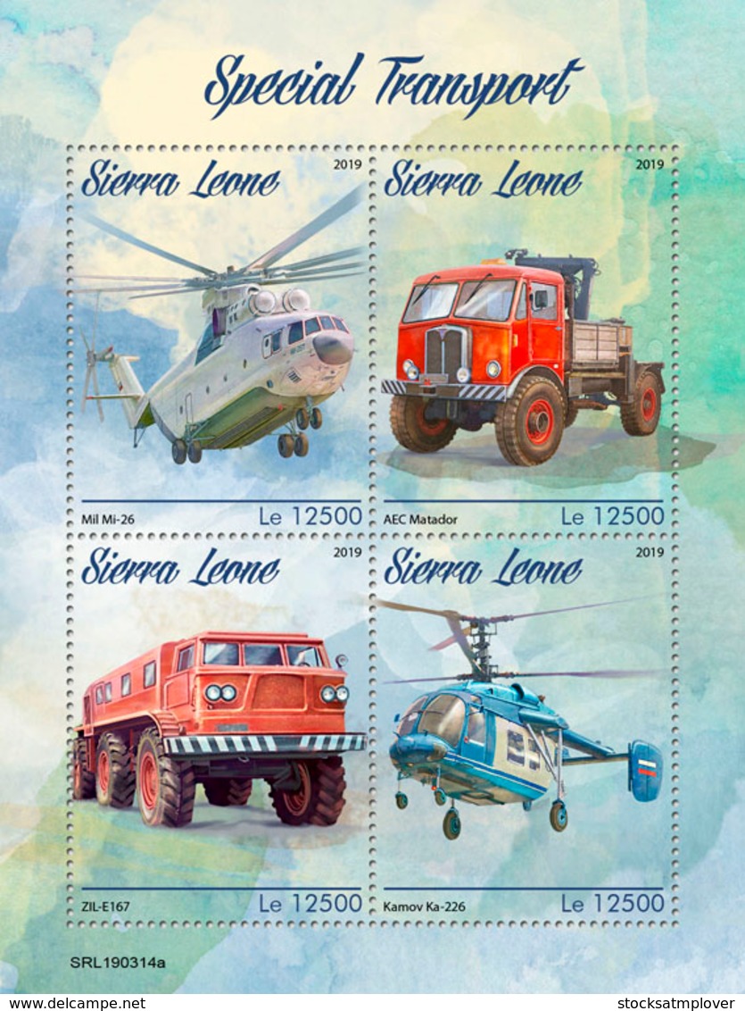 Sierra Leone 2019 Special Transport Helicopters , Trucks  S201903 - Sierra Leone (1961-...)