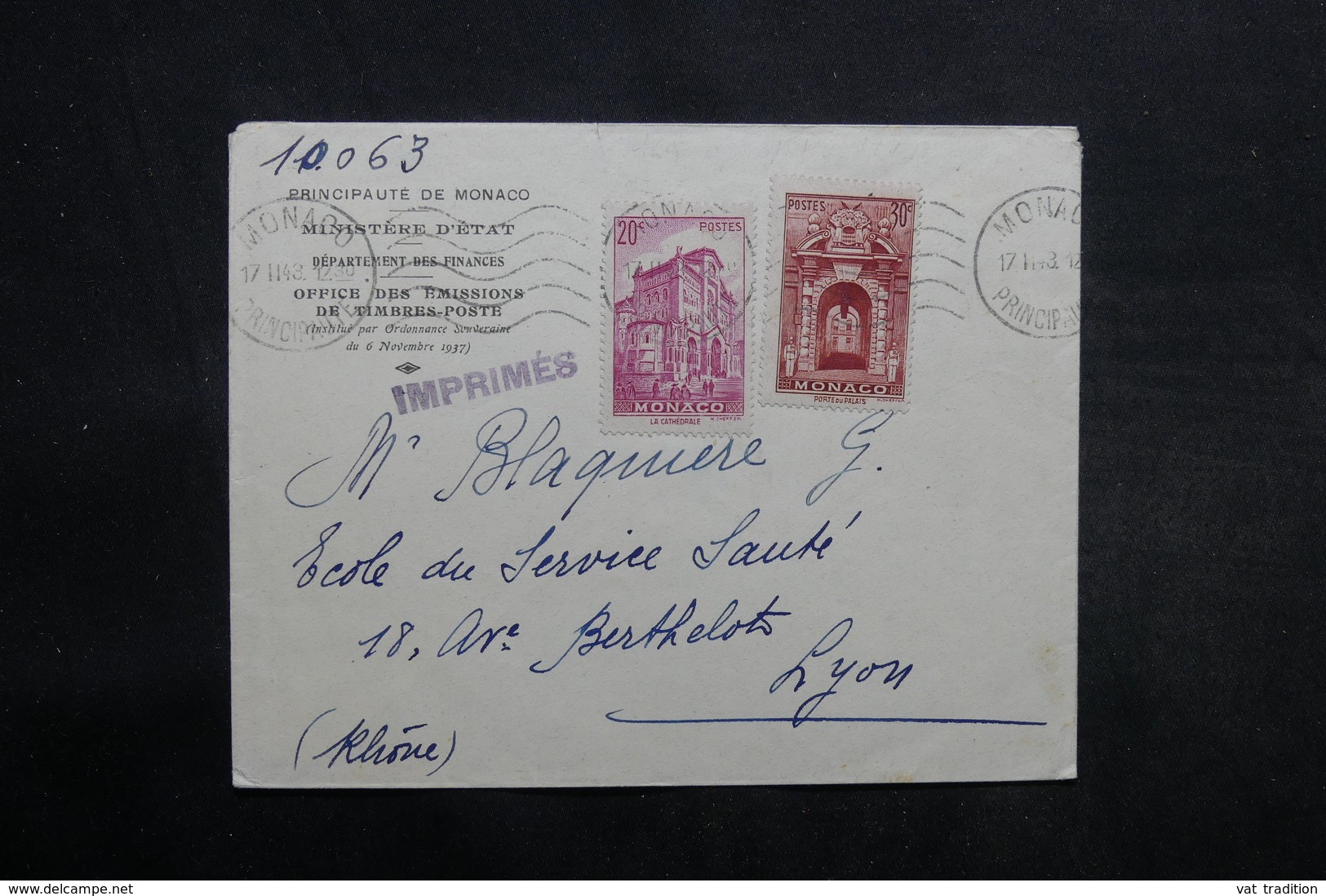 MONACO - Enveloppe  Pour La France En 1948 , Affranchissement Plaisant - L 33424 - Briefe U. Dokumente