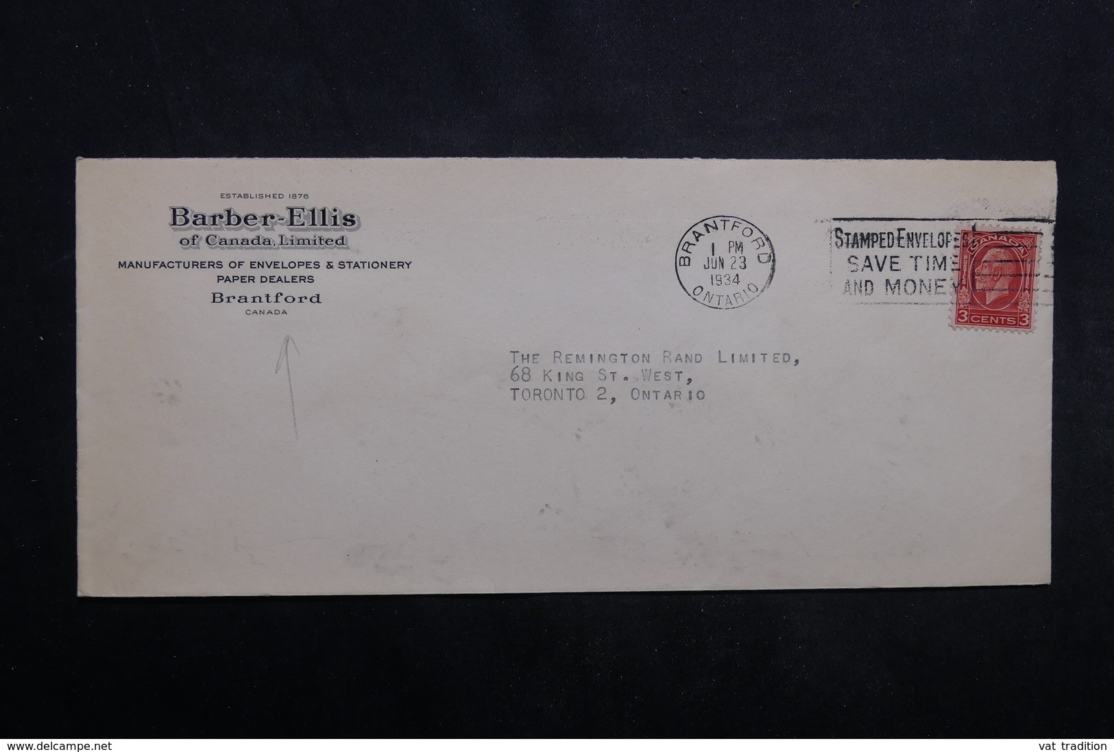 CANADA - Enveloppe Commerciale De Brantford Pour Toronto En 1934 - L 33444 - Brieven En Documenten