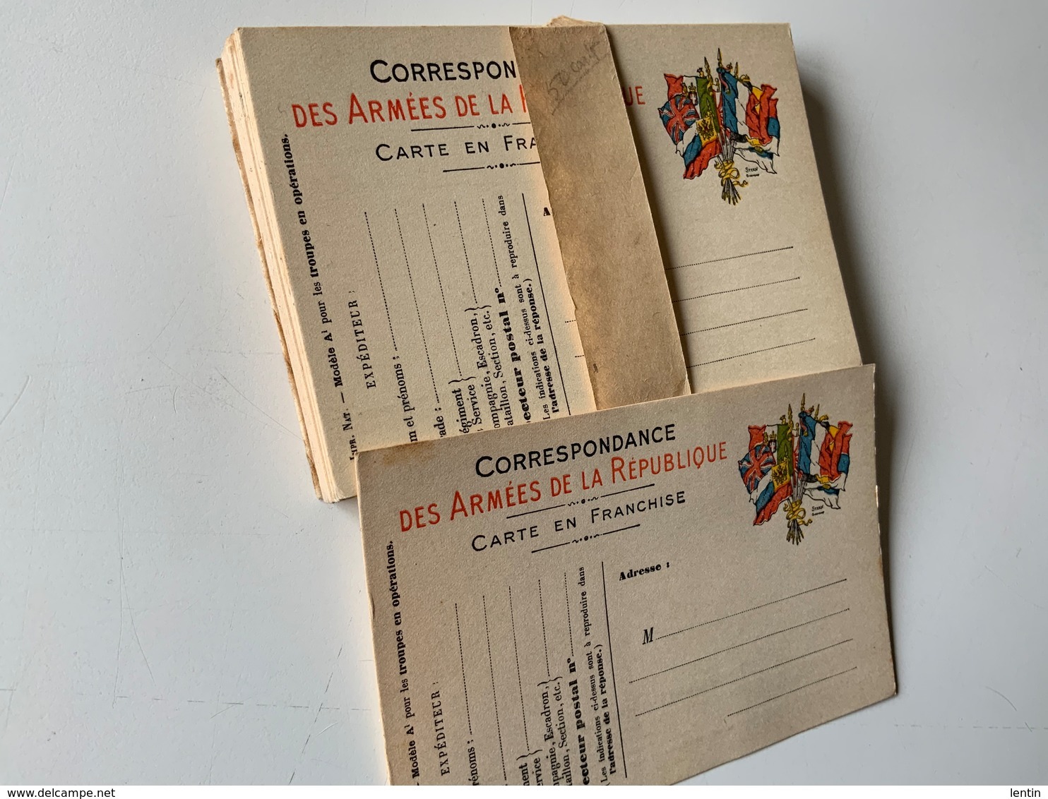 Poste / Carte Postale Franchise Des Armées / Paquet Retrouvé Complet Des 50 Cartes Vierges - Postal Services