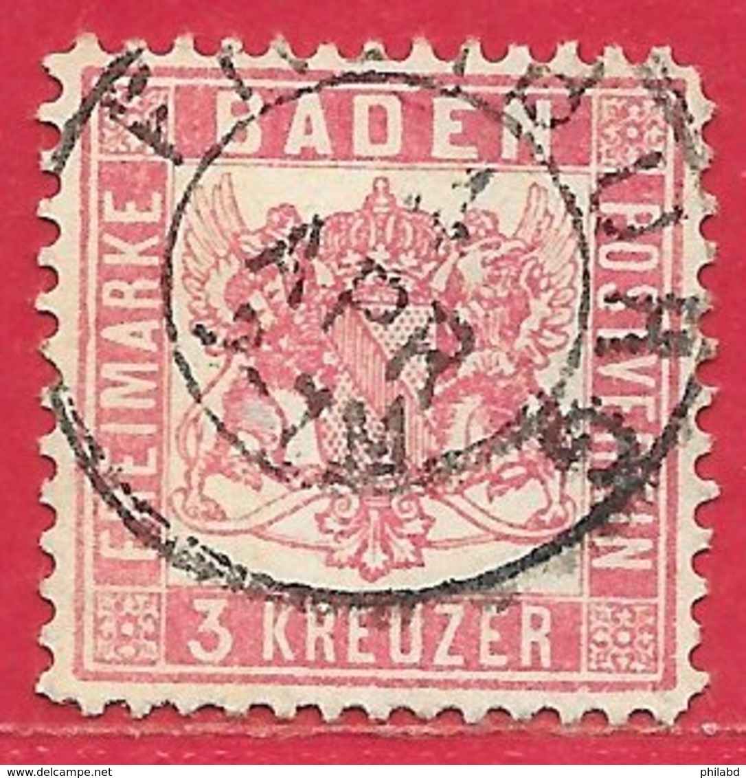 Bade N°17 3K Rose 1862-64 O - Other & Unclassified