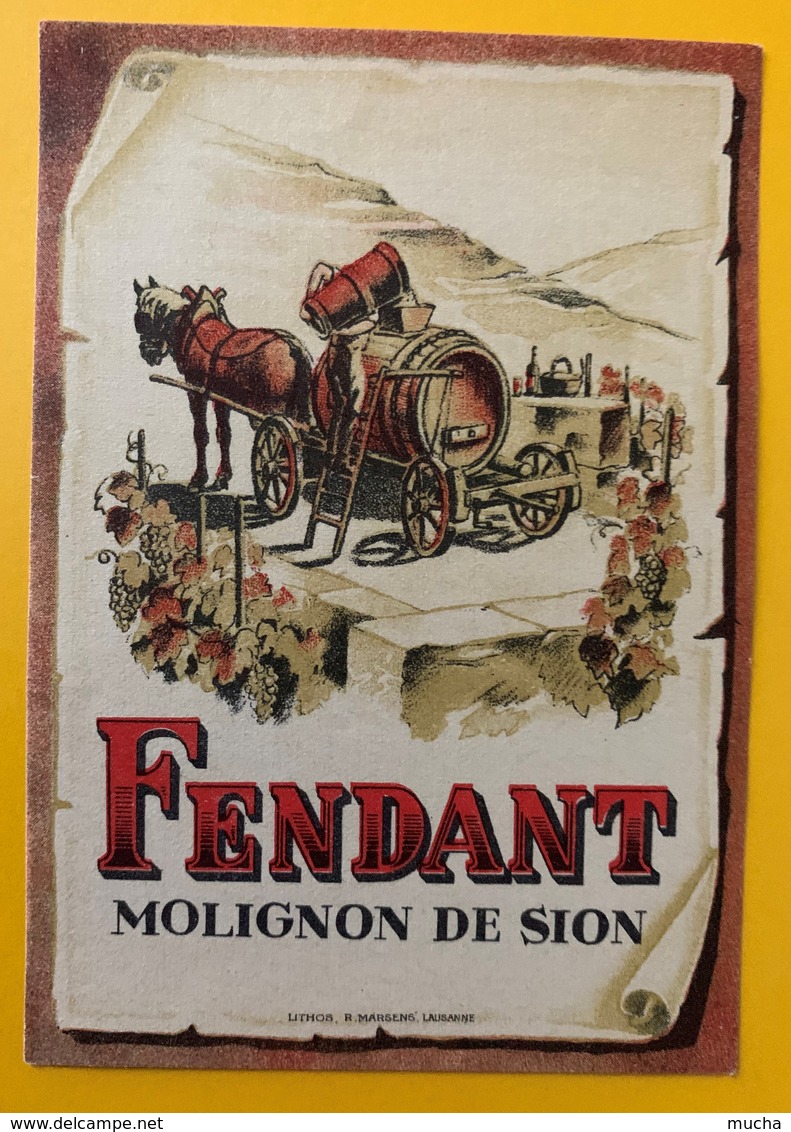 10776 - Fendant Molignon De Sion Suisse Ancienne étiquette - Autres & Non Classés