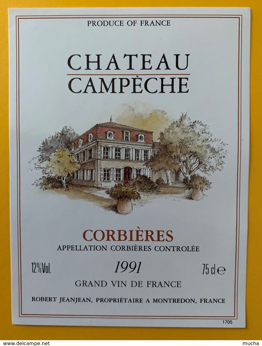 10785 - Château Campèche 1991 Corbières Robert Jeanjean Montredon - Autres & Non Classés