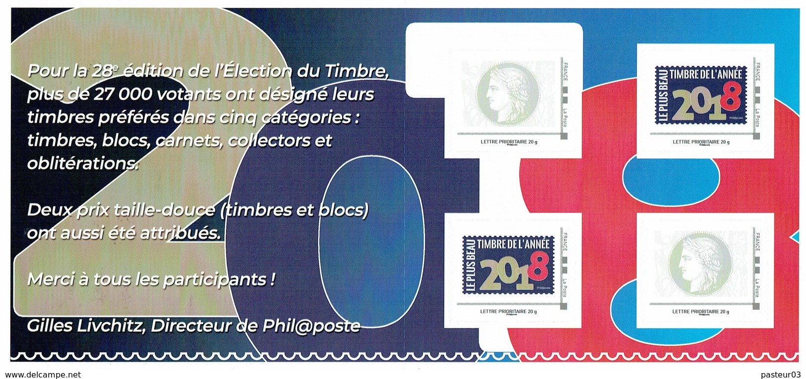 Election Timbre Année 2018 Mon Timbre à Moi (MTAM) Carnet De 4 Timbres RARE - Autres & Non Classés