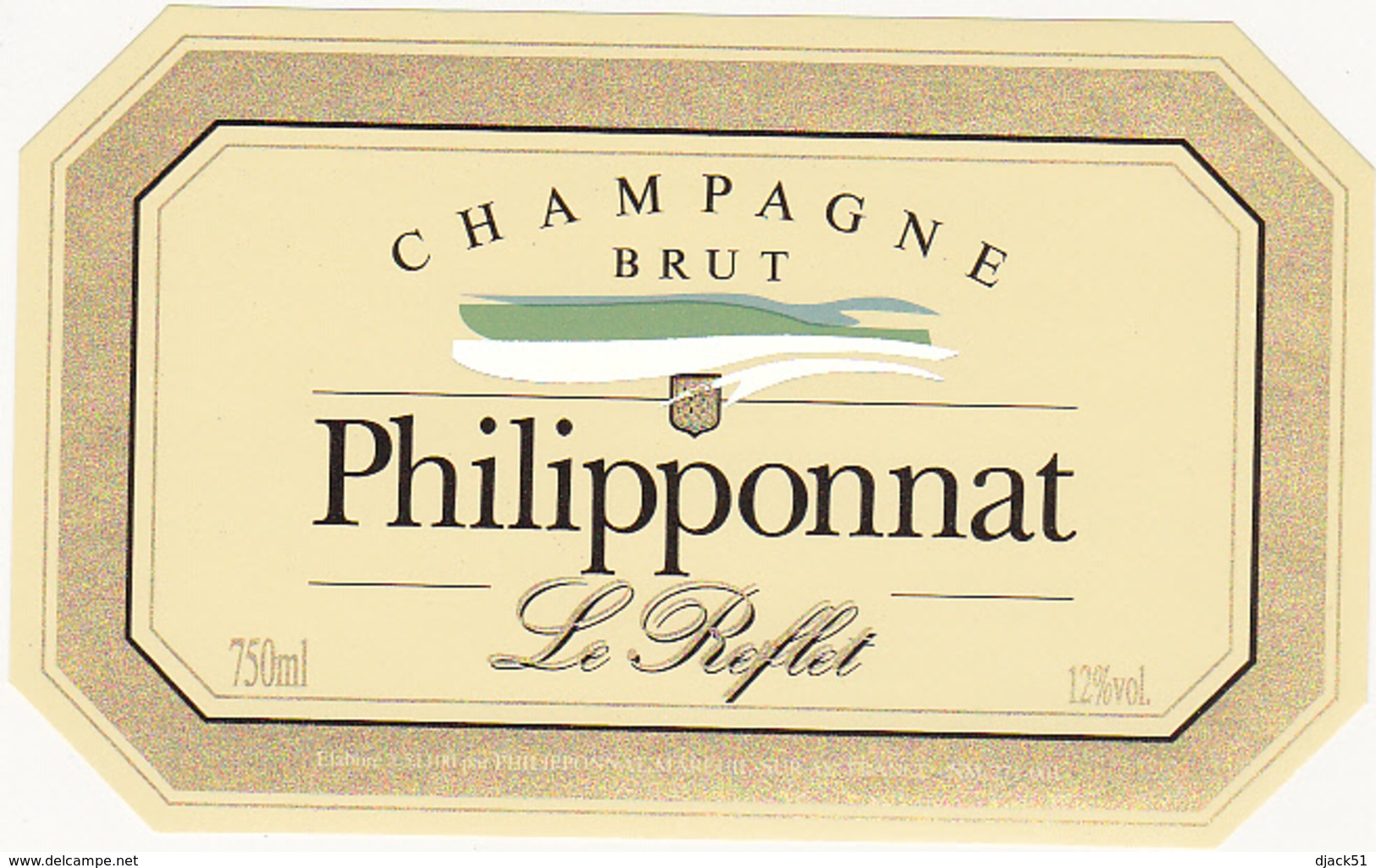 Etiquette Champagne BRUT 1990 - Philipponnat à Mareuil-sur-Ay - Le Reflet - Champagne