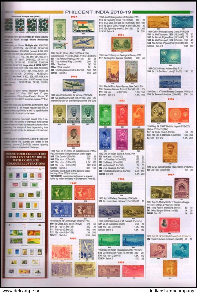 PHILACENT INDIA 2019 Edition, The Most Complete Guide Book To Indian Philately Pre Stamp To Date Including British India - Autres & Non Classés