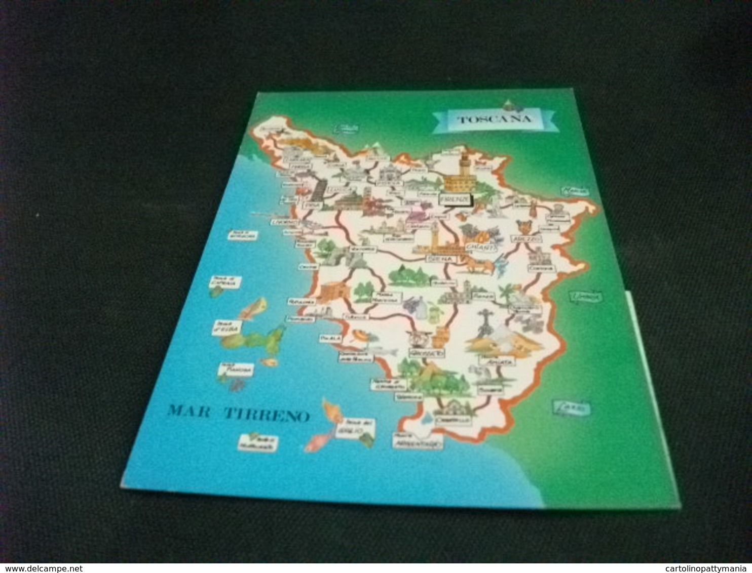 CARTA GEOGRAFICA  TOSCANA MAR TIRRENO - Maps