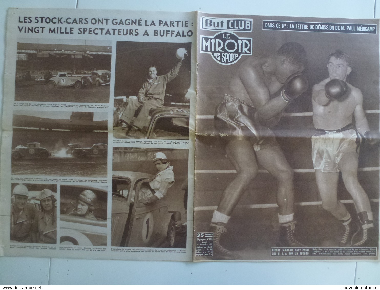 Miroir Des Sports 14 Septembre 1953 Boxe  Langlois Paul Méricamp Football Equipes Sedan St Etienne Toulon Rouen - Sport