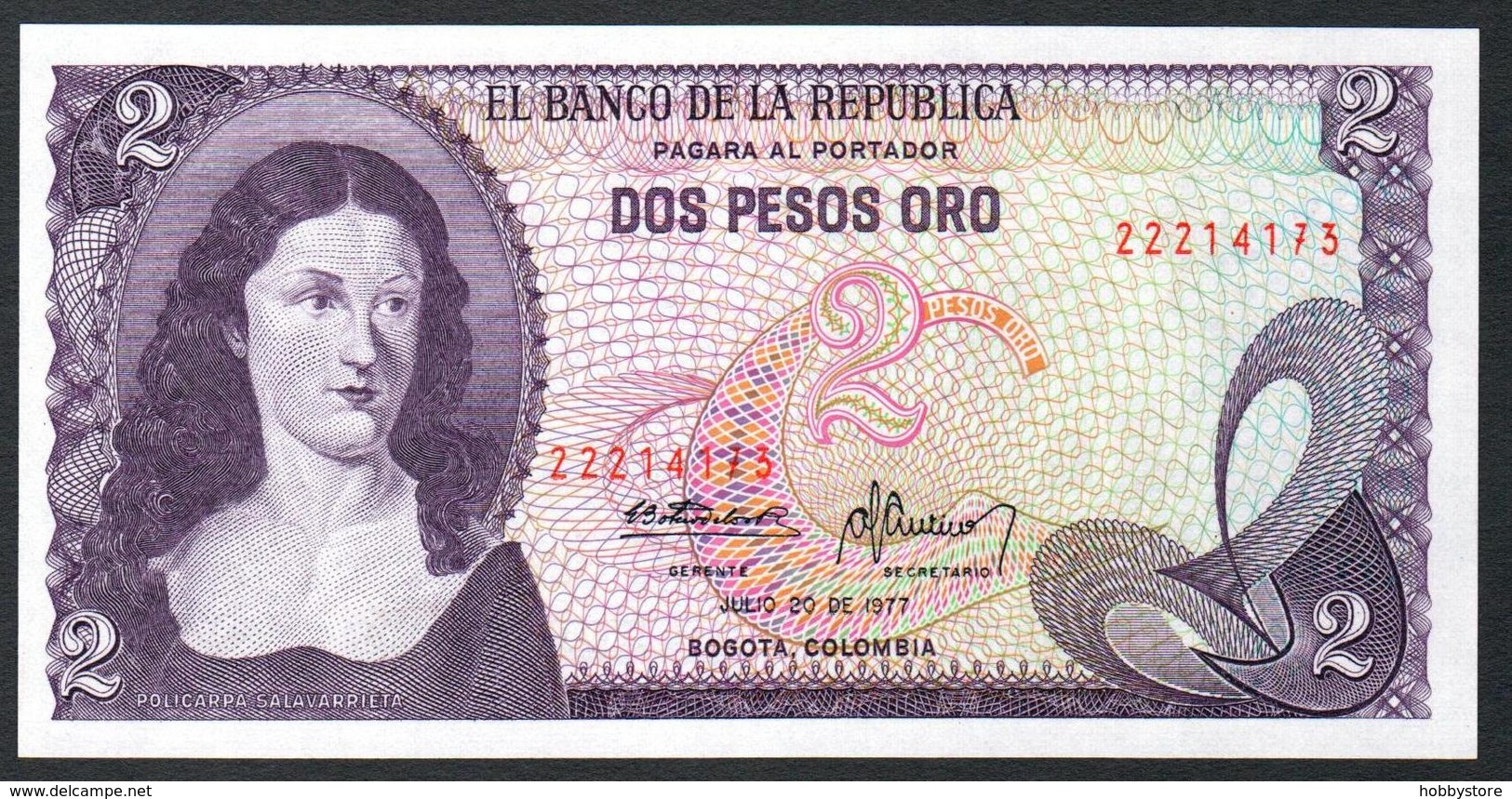 Colombia 2 Pesos 1977 UNC - Colombia