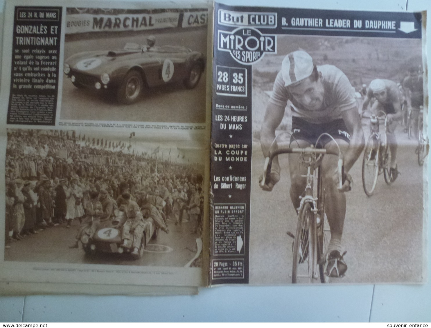 Miroir Des Sports 14 Juin 1954 Dupont Cyclisme Football Coupe Du Monde Dauphiné Gauthier 24 Heures Du Mans - Sport