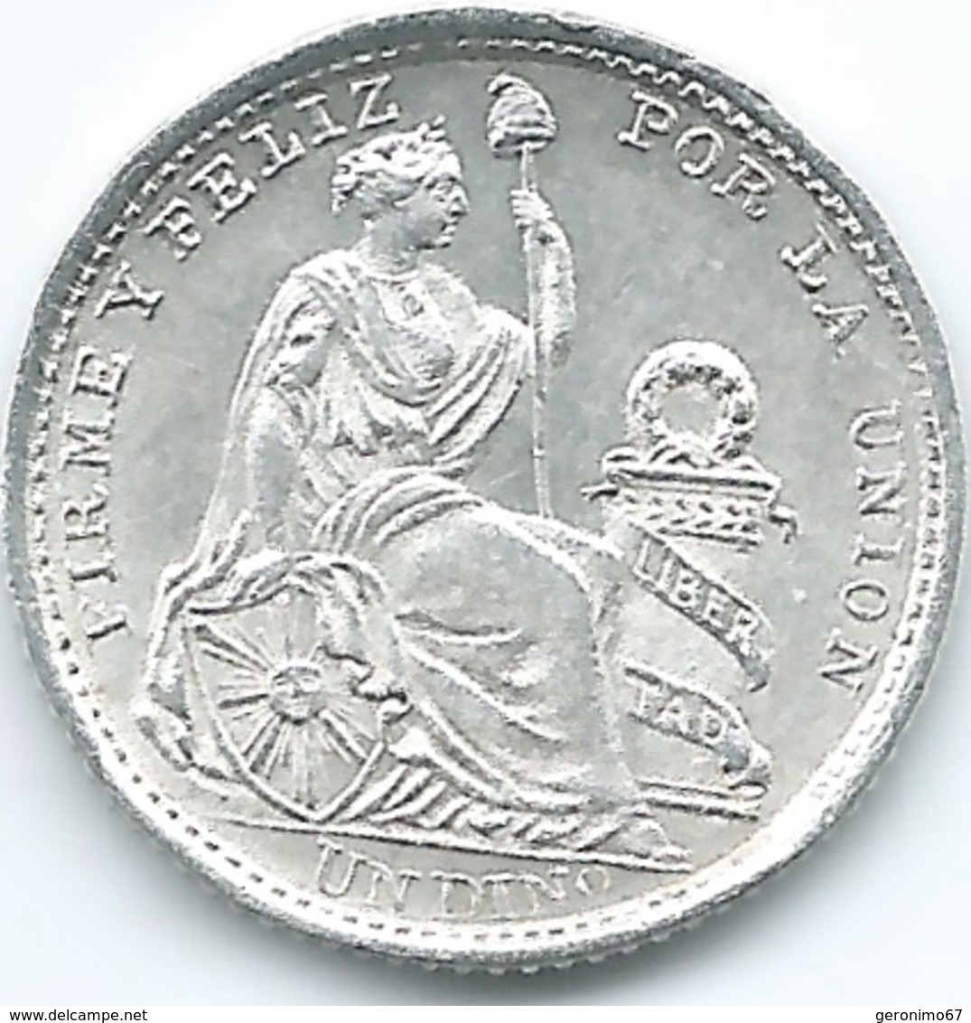 Peru - 1906 - 1 Dinero - KM204.2 - AUNC - Peru