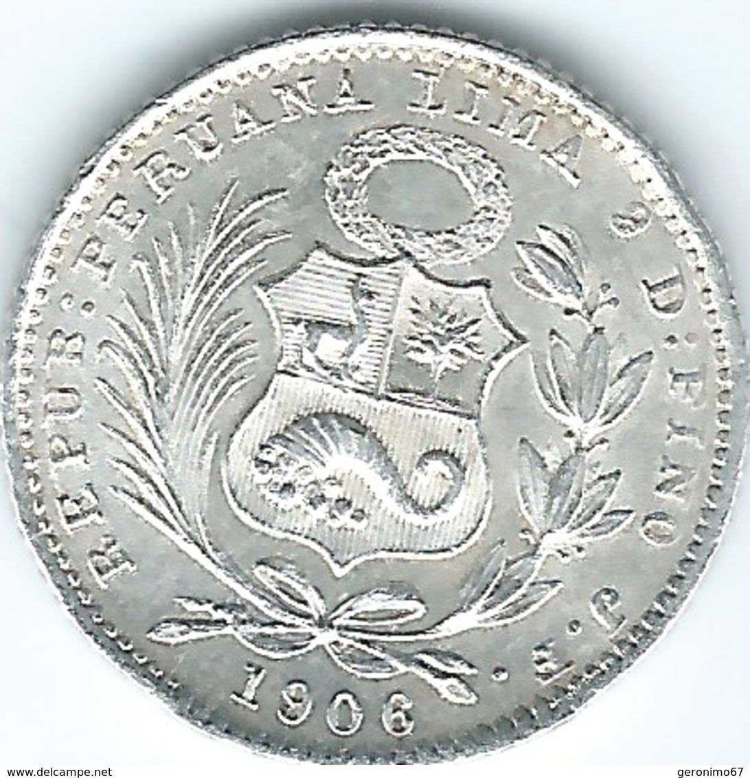 Peru - 1906 - 1 Dinero - KM204.2 - AUNC - Peru