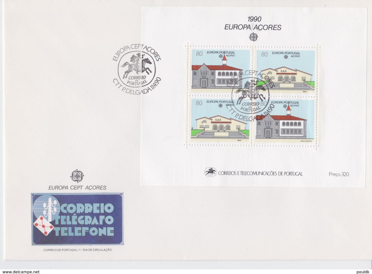 Acores 1990 FDC Europa CEPT  Souvenir Sheet   (LAR5-69X) - 1990