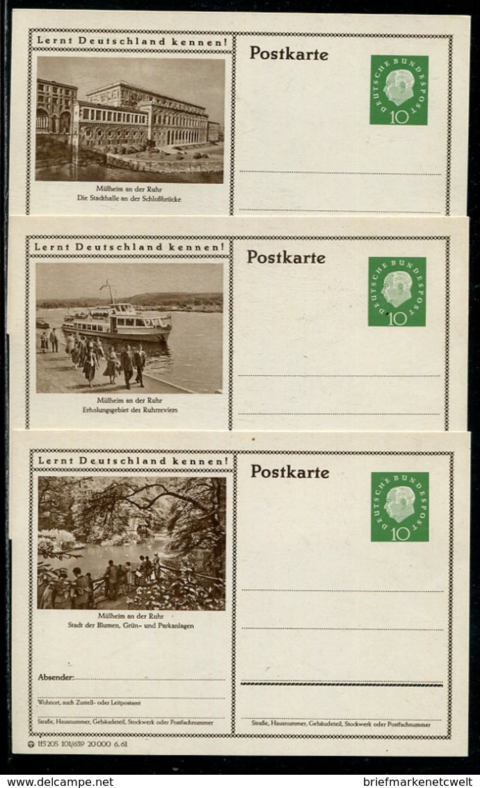 Bundesrepublik Deutschland / 1961 / 5 Bildpostkarten > MUELHEIM AN DER RUHR ** (18768-20) - Bildpostkarten - Ungebraucht