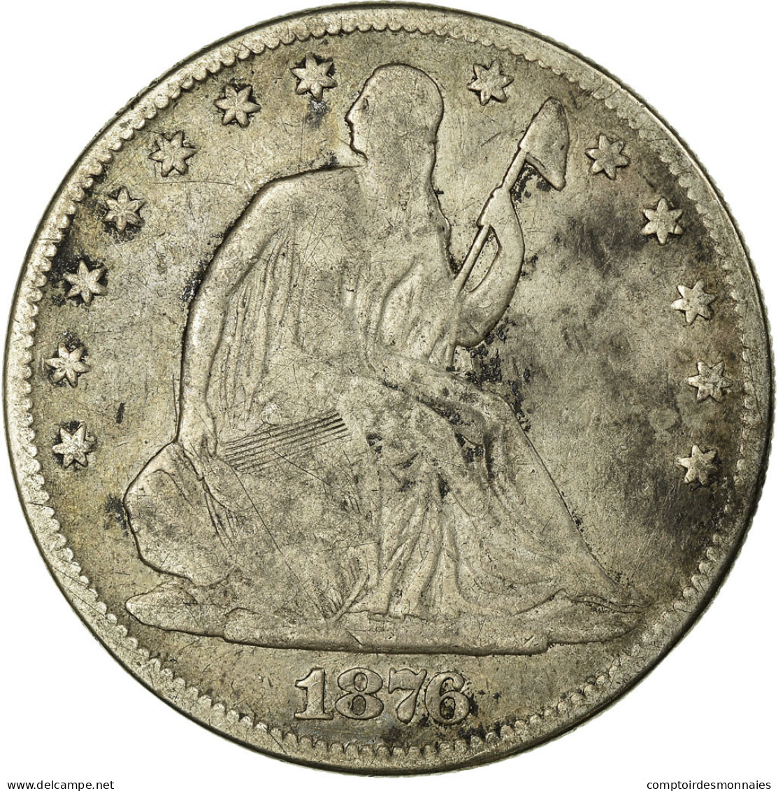 Monnaie, États-Unis, Seated Liberty Half Dollar, Half Dollar, 1876, U.S. Mint - 1839-1891: Seated Liberty (Libertà Seduta)