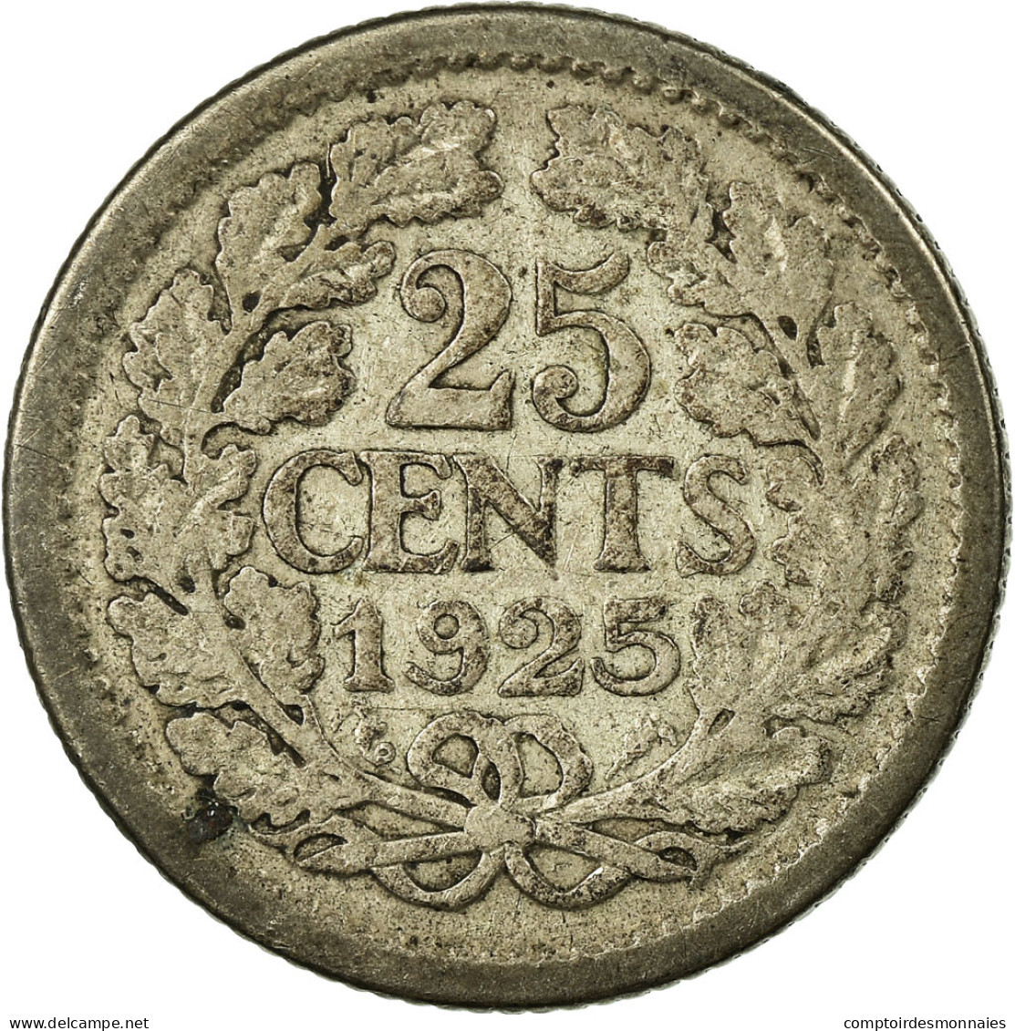 Monnaie, Pays-Bas, Wilhelmina I, 25 Cents, 1925, TB, Argent, KM:146 - 25 Cent