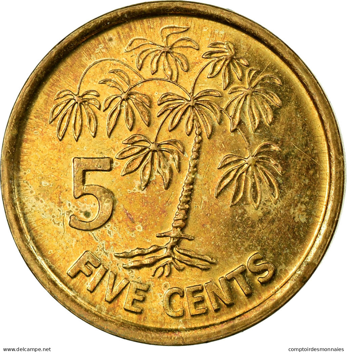Monnaie, Seychelles, 5 Cents, 2012, British Royal Mint, TB+, Laiton - Seychelles