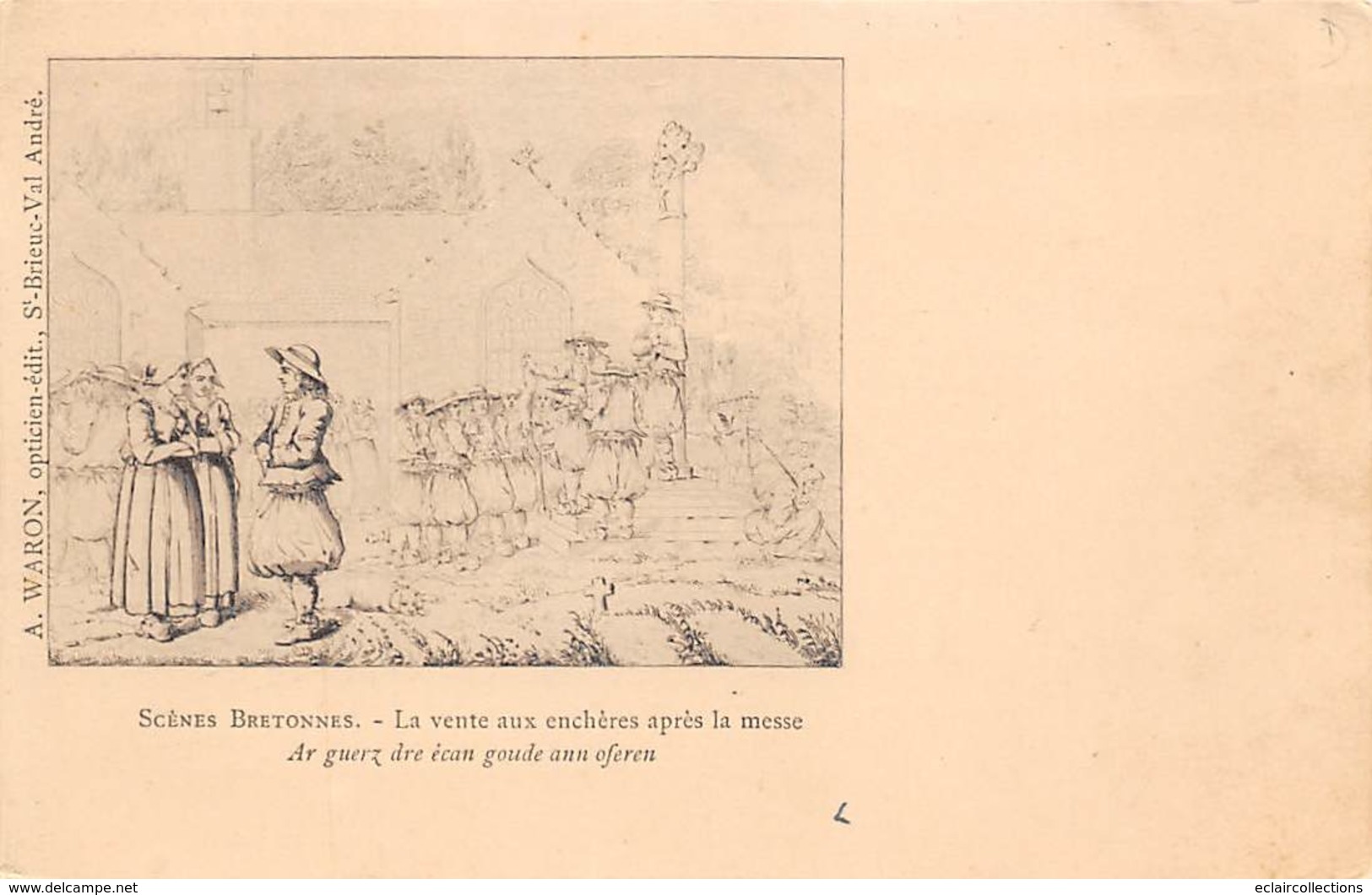 Non Classé.Divers :    22       Vente Aux Enchères Après La Messe. Reproduction D'un Tableau  (voir Scan) - Sonstige & Ohne Zuordnung