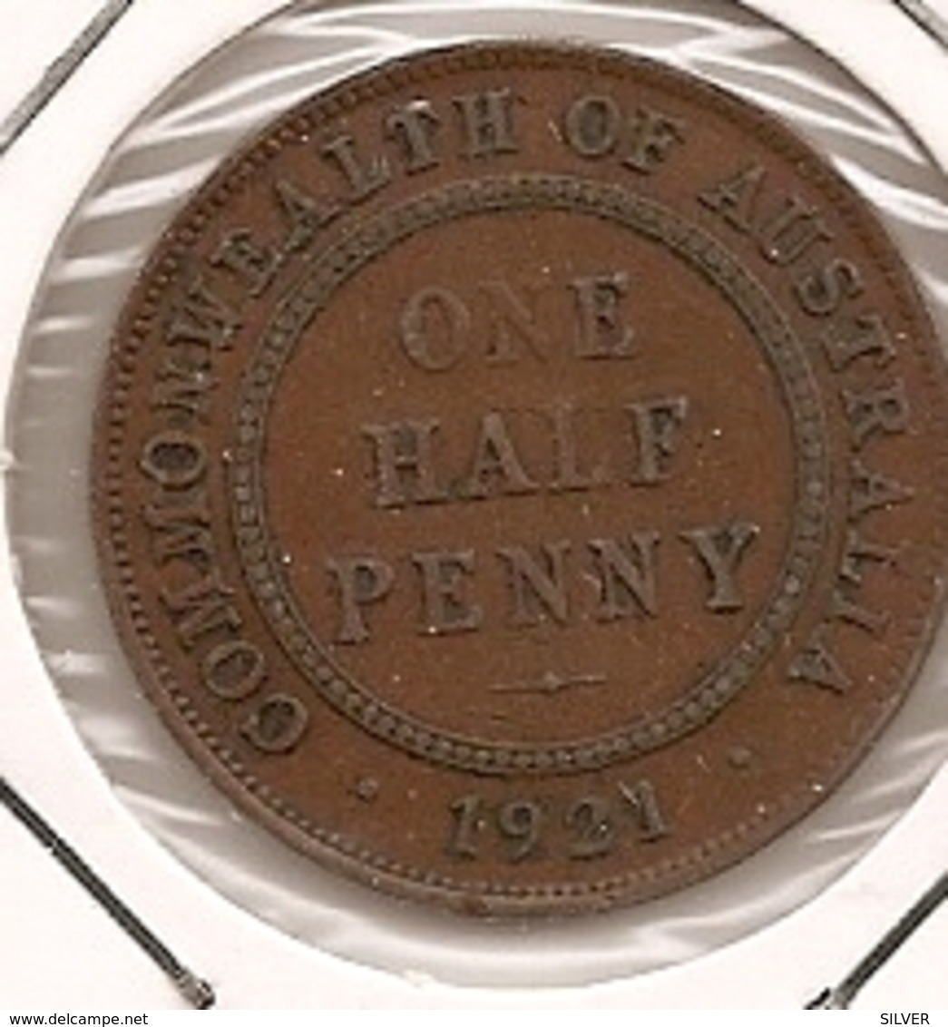 AUSTRALIA AUSTRALIE АВСТРАЛИЯ  HALF PENNY 1921  155 - ½ Penny