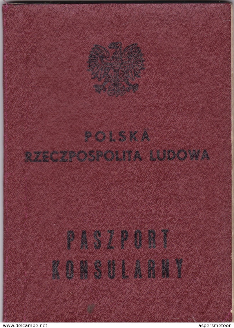 POLSKA POLONIA FEMENINO FEMALE YEAR 1965 PASAPORTE PASSPORT REISEPASS PASSAPORTO - BLEUP - Historical Documents