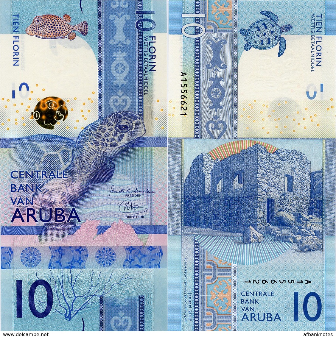 ARUBA       10 Florin       P-New       1.1.2019       UNC - Aruba (1986-...)