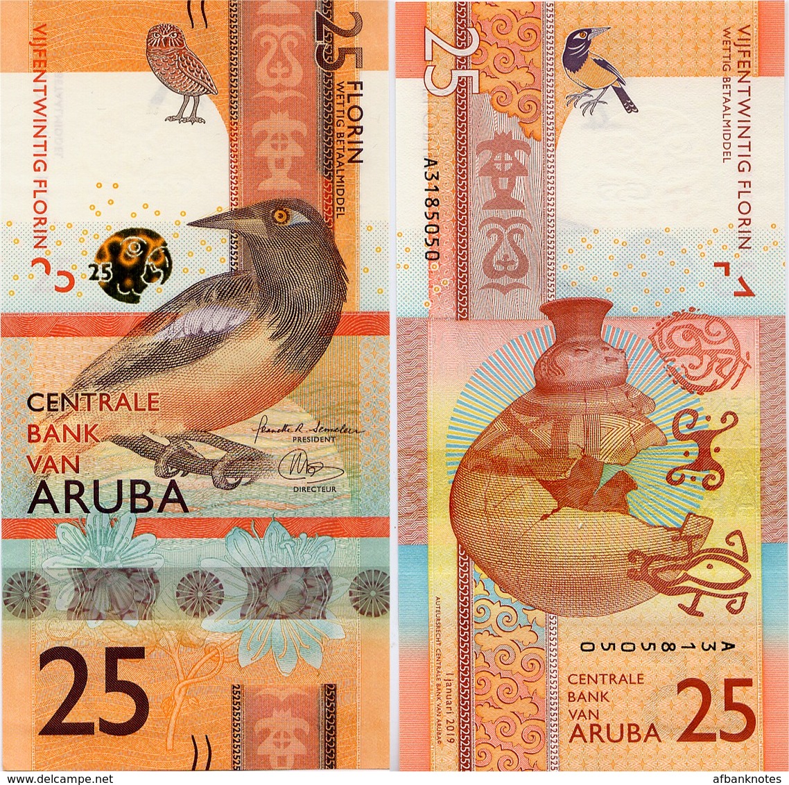 ARUBA       25 Florin       P-New       1.1.2019       UNC - Aruba (1986-...)