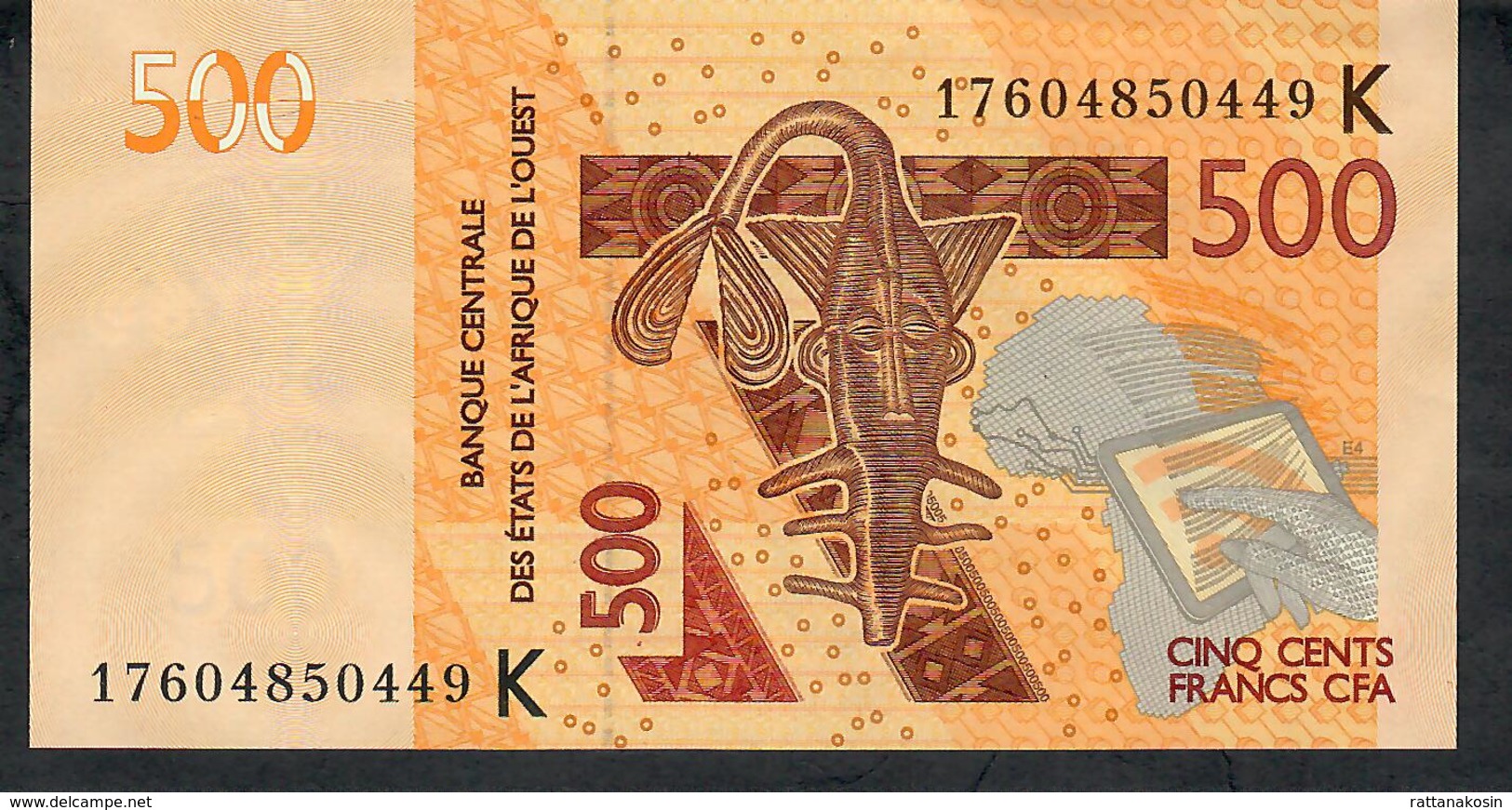 W.A.S. SENEGAL P719Kf 500 FRANCS (20)17  UNC. - Senegal