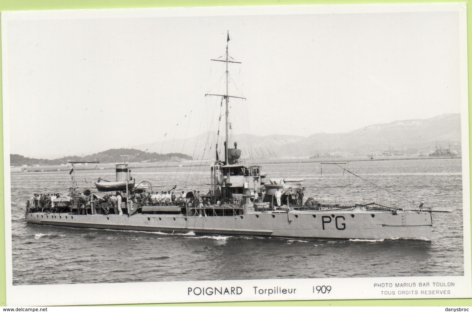 POIGNARD  Torpilleur   1909  / Photo Marius Bar, Toulon / Marine - Bateaux - Guerre - Militaire - Guerra