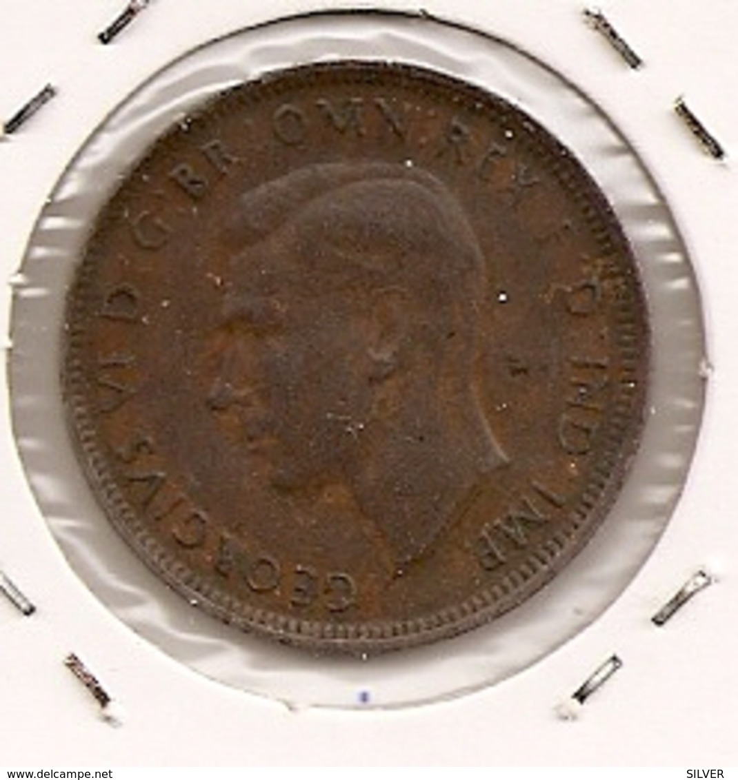 AUSTRALIA AUSTRALIE АВСТРАЛИЯ  HALF PENNY 1945  CENTRE DEPLEC/ DISPLACED CENTER RARE ET RARE ETAT/STATE158 - ½ Penny