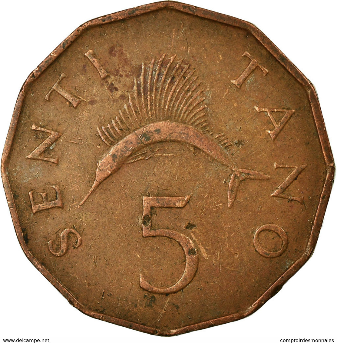 Monnaie, Tanzania, 5 Senti, 1976, TB+, Bronze, KM:1 - Tanzania