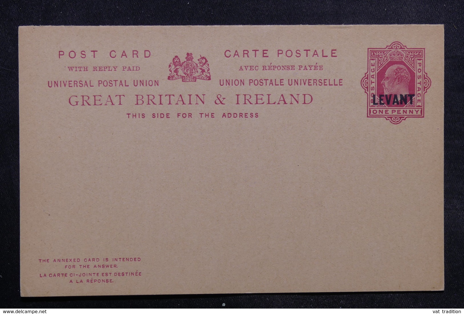 LEVANT BRITANNIQUE - Entier Postal Surchargé " Levant " Non Circulé - L 33530 - Britisch-Levant