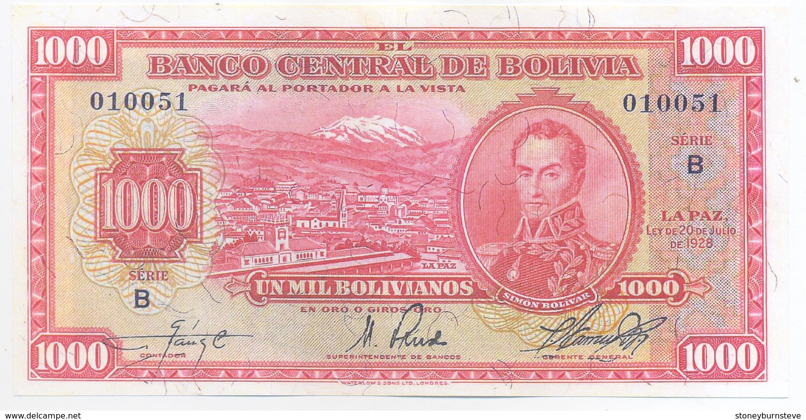 Bolivia 10 Note Set 1928 COPY - Bolivia