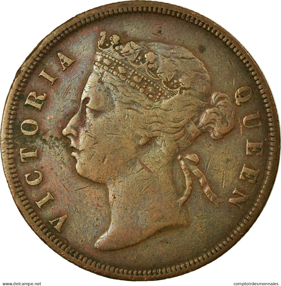 Monnaie, Straits Settlements, Victoria, Cent, 1887, Paris, TB+, Bronze, KM:16 - Malaysie