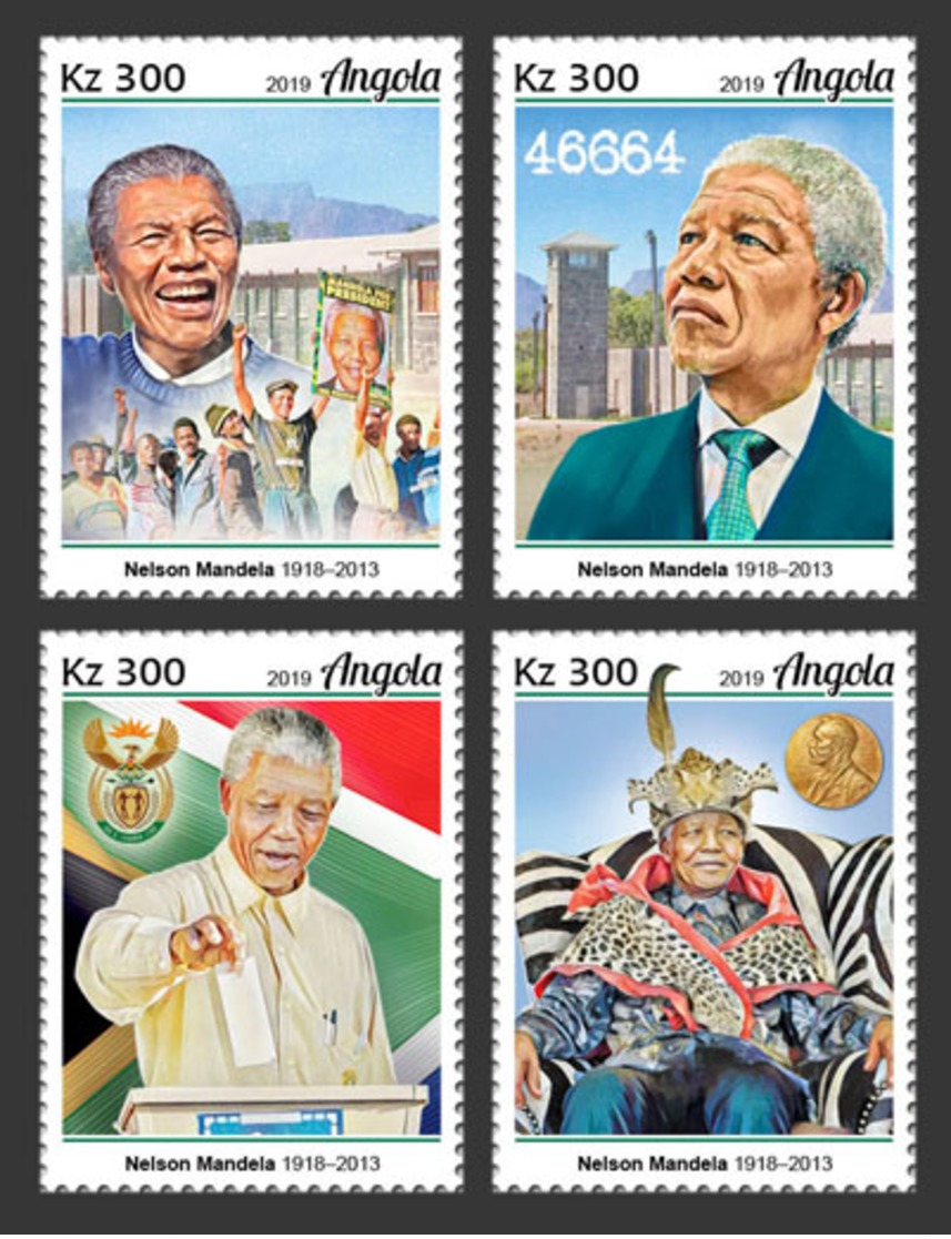 Angola 2019 Nelson Mandela 100th Aniv Nobel Peace Prize 4v Set ANG190125a - Other & Unclassified