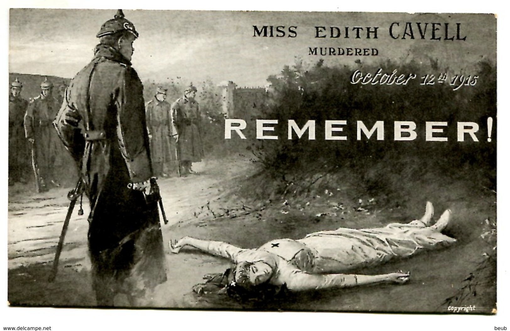 Remember Miss Edith Cavell (2 Scans) - Guerre 1914-18