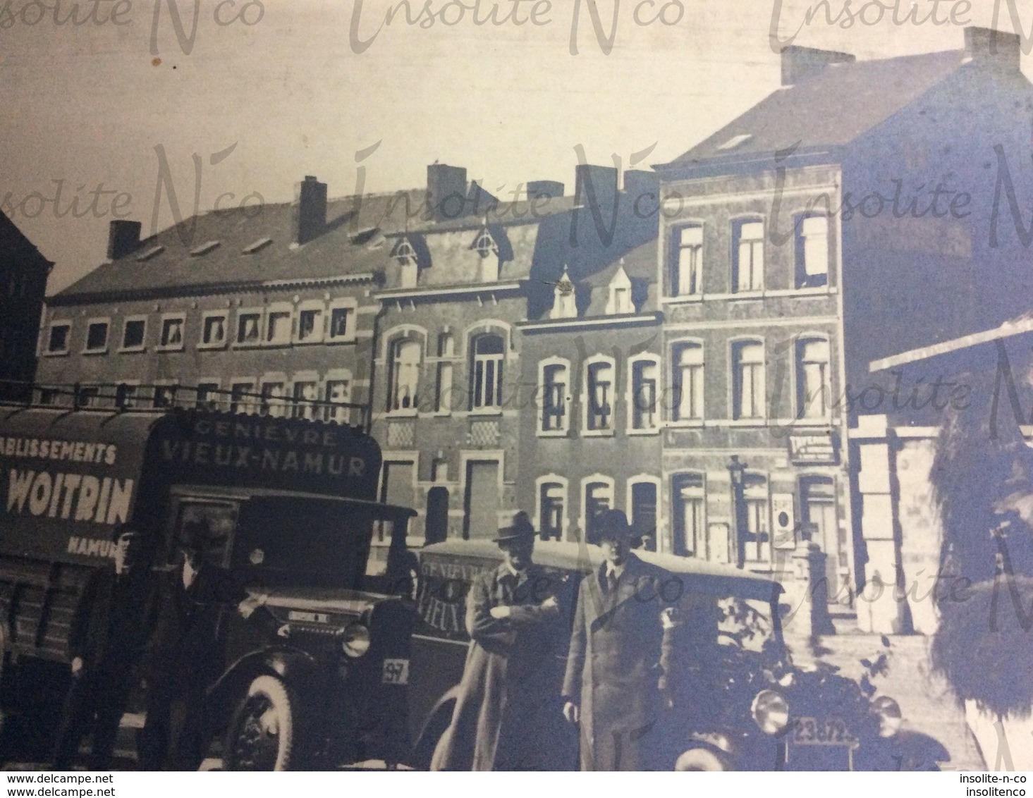 Rare photographie panoramique véhicules Etablissements Antoine Woitrin Boulevard du Nord Namur début 1900