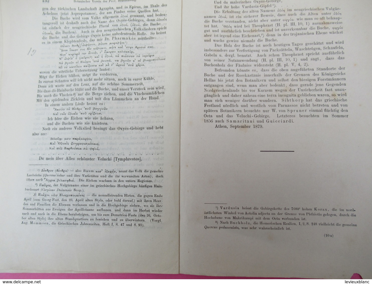 Fascicule/Beiträge Zur Kenntniss Des Vaterlandes Und Der Geographischen /ThéodoreVon HELDREICH/Berlin /1879   MDP93 - Old Books