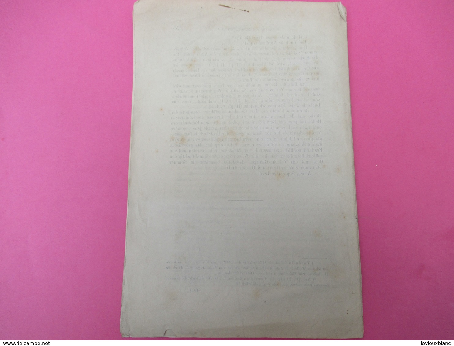 Fascicule/Beiträge Zur Kenntniss Des Vaterlandes Und Der Geographischen /ThéodoreVon HELDREICH/Berlin /1879   MDP93 - Libri Vecchi E Da Collezione