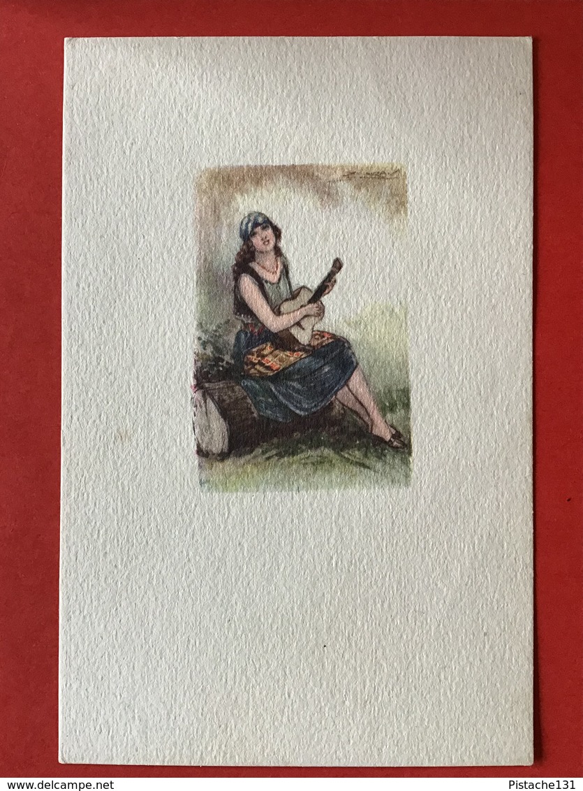 Illustrateur MAUZAN - ZIGEUNERIN - GITANE - Gypsy Girl, Bohémienne - GITAAR - GITARE - Mauzan, L.A.