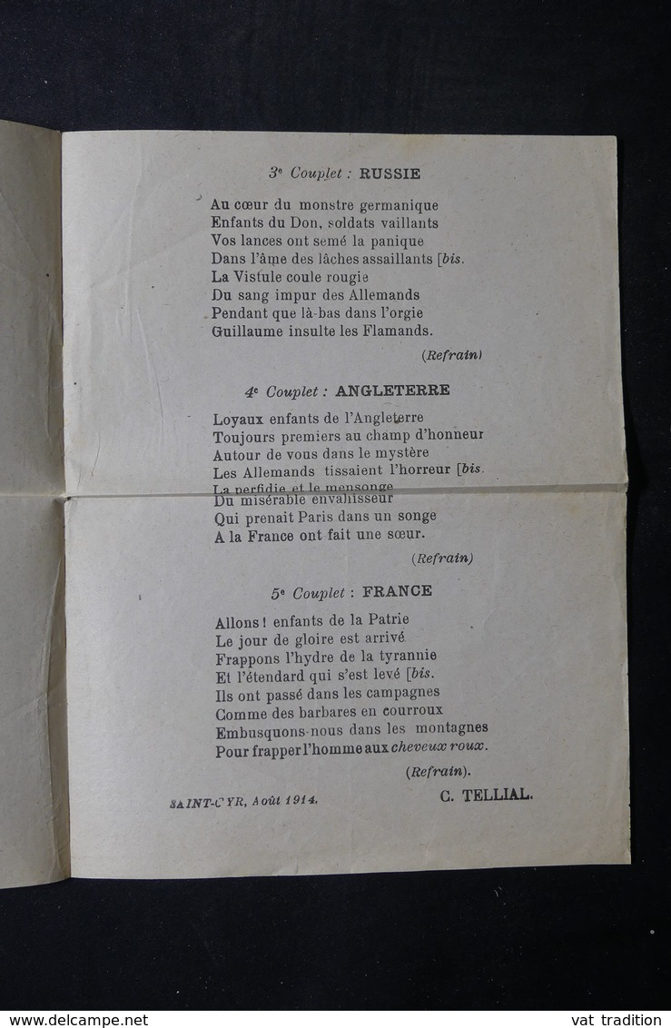 MILITARIA - Chanson Patriotique De La Marseille Des Alliés - L 33574 - Documents